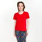 Комплект женский (футболка/брюки), цвет красный/бабочки, размер 54 - фото 47140316