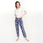 Комплект женский (футболка/брюки), цвет бежевый/цветы, размер 44 - фото 9663380