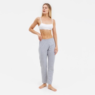 Брюки домашние женские, цвет серый меланж, размер 44