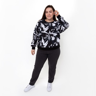 Брюки домашние женские, цвет тёмно-серый меланж, размер 46