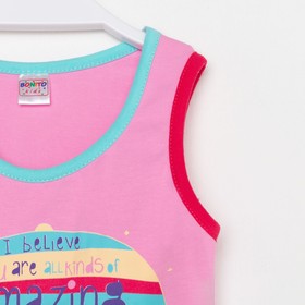 

Комплект для девочки (майка/шорты), цвет розовый, рост 98