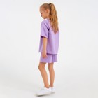 Костюм детский (футболка, шорты) MINAKU: Casual Collection цвет лиловый, рост 128 - Фото 2