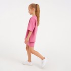 Костюм детский (футболка, шорты) MINAKU: Casual Collection цвет пудровый, рост 104 - Фото 2