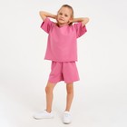 Костюм детский (футболка, шорты) MINAKU: Casual Collection цвет пудровый, рост 104 - Фото 4