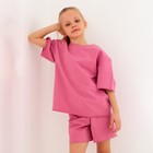 Костюм детский (футболка, шорты) MINAKU: Casual Collection цвет пудровый, рост 104 - Фото 5
