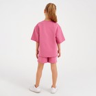 Костюм детский (футболка, шорты) MINAKU: Casual Collection, пудровый, рост 140 см - Фото 3