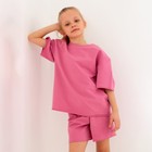 Костюм детский (футболка, шорты) MINAKU: Casual Collection, пудровый, рост 158 см - Фото 5