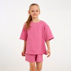 Костюм детский (футболка, шорты) MINAKU: Casual Collection, пудровый, рост 158 см - Фото 7