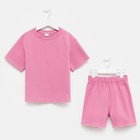Костюм детский (футболка, шорты) MINAKU: Casual Collection, пудровый, рост 158 см - Фото 9