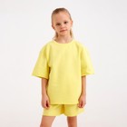 Костюм детский (футболка, шорты) MINAKU: Casual Collection цвет лимонный, рост 140 - Фото 5