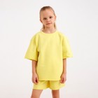 Костюм детский (футболка, шорты) MINAKU: Casual Collection, лимонный, рост 152 см - Фото 5
