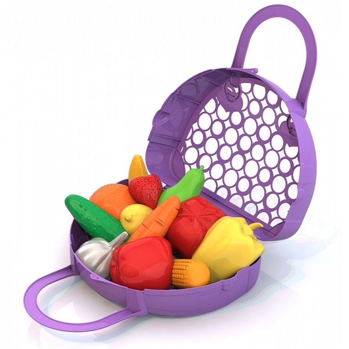 Набор «Фрукты, овощи» Энчантималс,12 предметов, в сумке-корзинке 53570