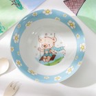 Набор детской посуды Доляна «Мишка», 3 предмета: кружка 230 мл, миска 400 мл, тарелка d=18 см - фото 54729804