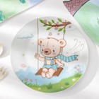 Набор детской посуды Доляна «Мишка», 3 предмета: кружка 230 мл, миска 400 мл, тарелка d=18 см - фото 54729806