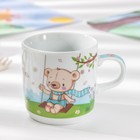 Набор детской посуды Доляна «Мишка», 3 предмета: кружка 230 мл, миска 400 мл, тарелка d=18 см - фото 54729809