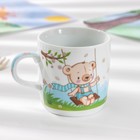 Набор детской посуды Доляна «Мишка», 3 предмета: кружка 230 мл, миска 400 мл, тарелка d=18 см - фото 54729810