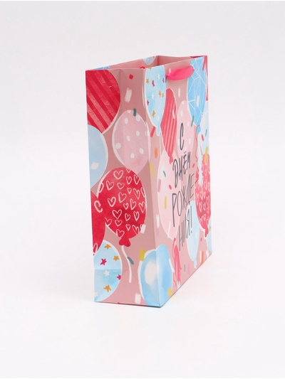 Пакет подарочный ламинированный вертикальный, упаковка, «Счастье», M 25.5 х 30 х 9 см