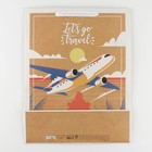 Пакет подарочный крафтовый вертикальный, упаковка, «Let's go travel», L 31 х 40 х 11.5 см - фото 6575263