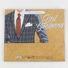 Пакет подарочный крафтовый вертикальный, упаковка, «Best gentleman», M 30 х 25.5 х 9 см - Фото 4