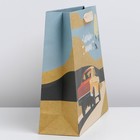 Пакет подарочный крафтовый вертикальный, упаковка, «Счастливых моментов», M 30 х 25.5 х 9 см - Фото 2