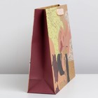 Пакет подарочный крафтовый горизонтальный, упаковка, «Любовь», M 30 х 26 х 9 см - Фото 2