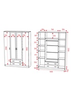 Шкаф четырехстворчатый «Квадро», 1600×487×2200 мм, цвет белый - Фото 2
