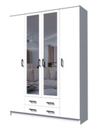 Шкаф прямой четырёхстворчатый «Квадро», 1600×487×2200 мм, цвет белый - Фото 4