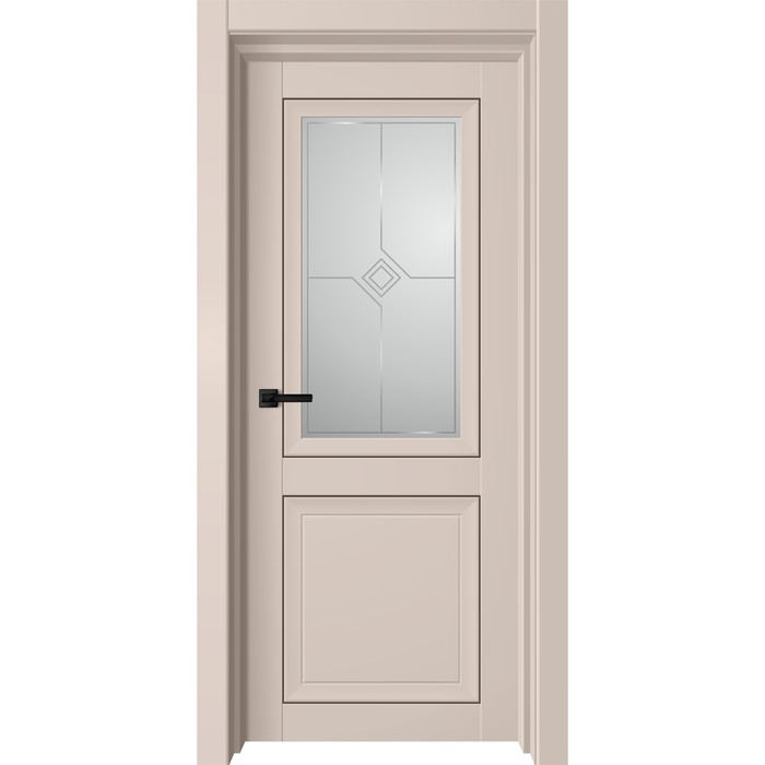 Дверное полотно Next, 600 × 2000 мм, остеклённое, цвет латте софт / белый сатин - Фото 1