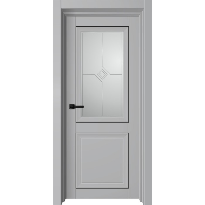 Дверное полотно Next, 600 × 2000 мм, остеклённое, цвет серый бархат / белый сатин - Фото 1