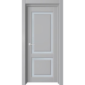 Дверное полотно Sky, 800 × 2000 мм, остеклённое, цвет серый бархат / сатин