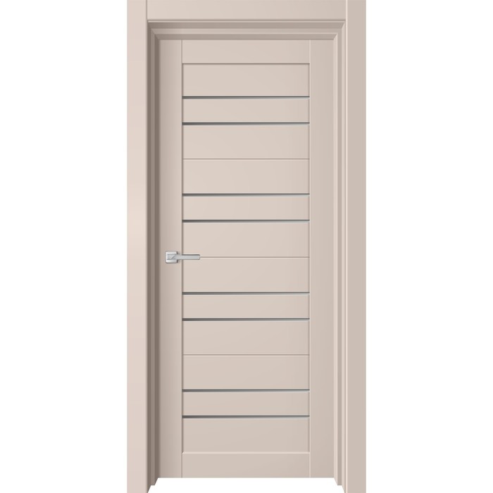 Дверное полотно Nika, 600 × 2000 мм, остеклённое, цвет латте бархат / серый сатин - Фото 1