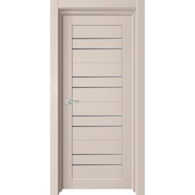 Дверное полотно Nika, 900 × 2000 мм, остеклённое, цвет латте бархат / серый сатин