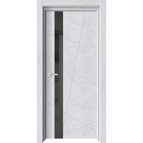Дверное полотно «Торонто 1», 800 × 2000 мм, глухое, цвет бетон снежный / лакобель чёрная
