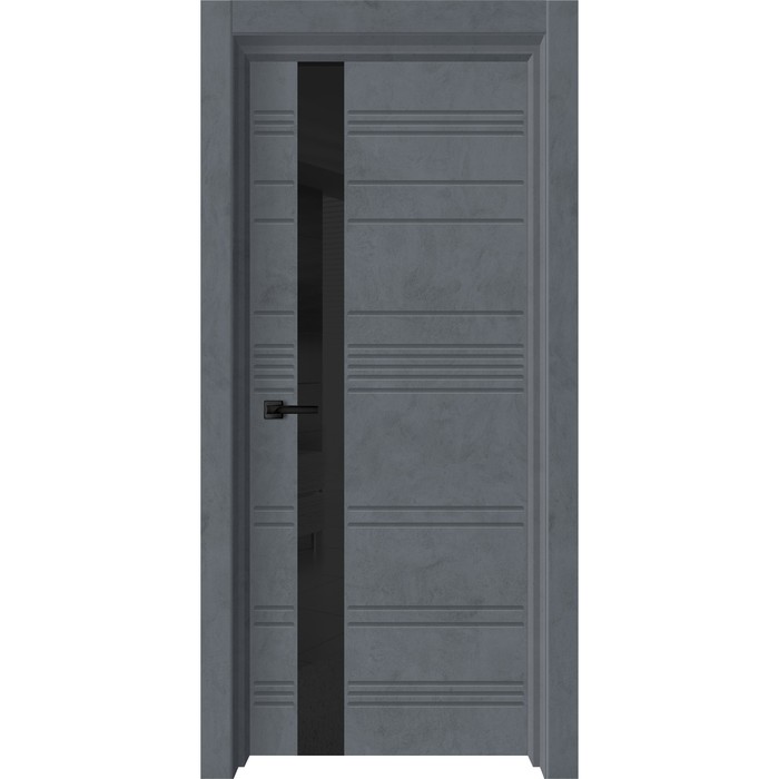 Дверное полотно «Торонто 2», 700 × 2000 мм, глухое, цвет бетон графит / лакобель чёрная - Фото 1
