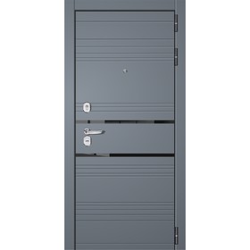 Входная дверь «Сохо», 970 × 2050 мм, левая, цвет софт капучино/ софт графит/ муар чёрный