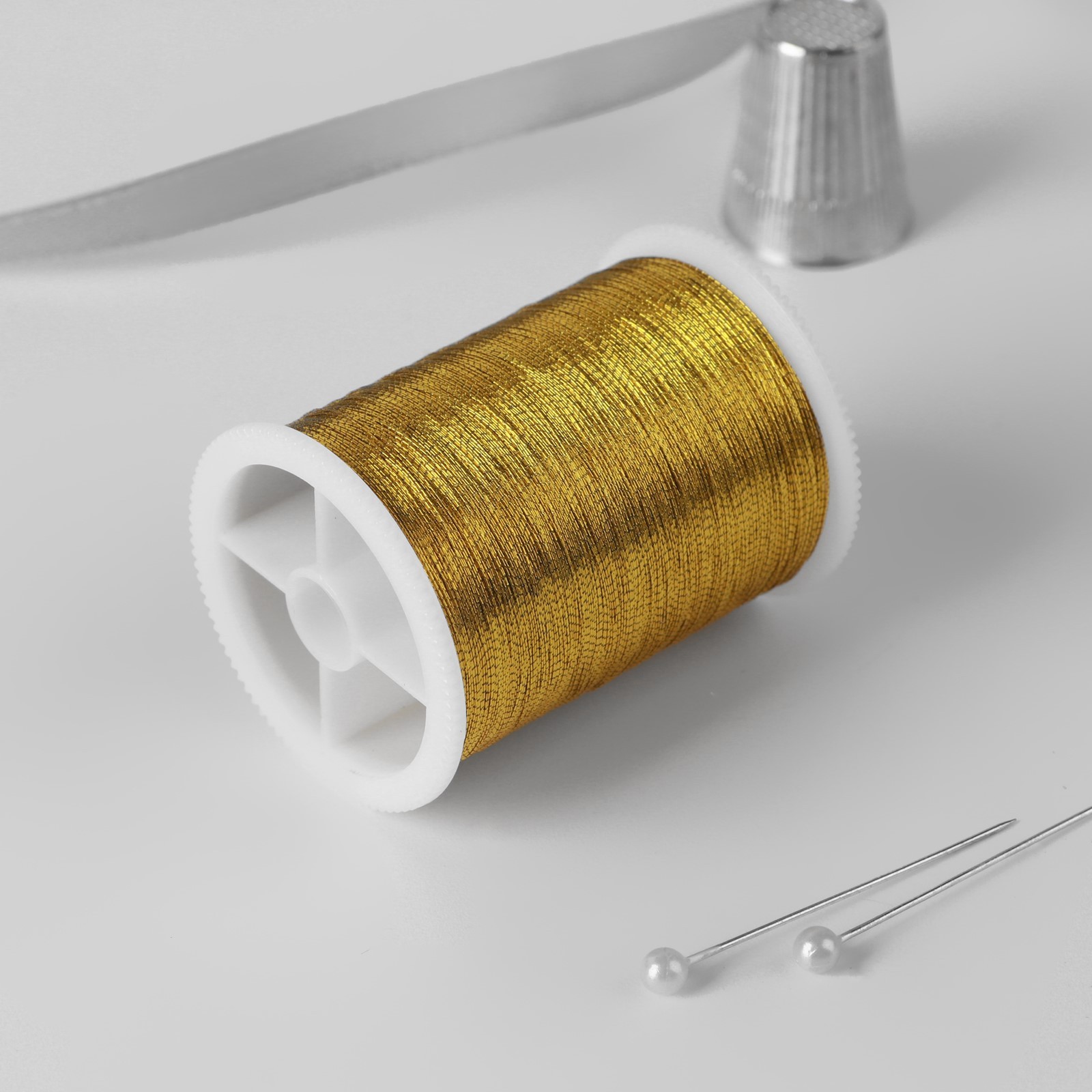 Нить металлизированная, 91 ± 1 м, цвет золотой (7314072) - Купить по ...