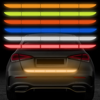 Наклейка светоотражающая 91×3,5 см на кузов авто, желтый