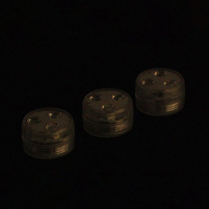 Светильник водонепроницаемый мини, 3 x 1.9 см, 3 шт, от CR2032 (в компл.), пульт, RGB, IP68 - фото 1891257574
