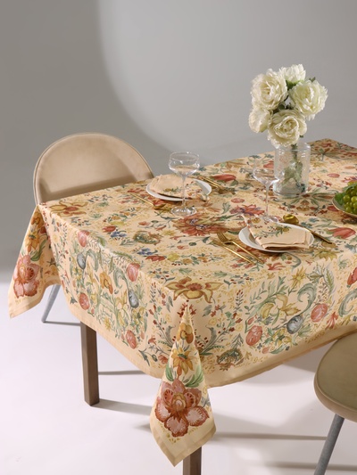 Набор кухонный «Этель» Floral pattern: скатерть 147×219 ±2 см с ГМВО, салфетка 40×40 см - 12 шт.
