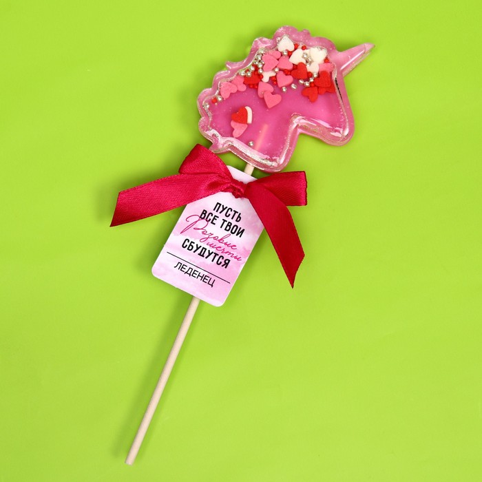 Леденец- погремушка «Розовые мечты» единорог, вкус: бабл-гам, 30 г. - фото 1908880446