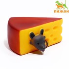 Игрушка пищащая "Мышкин сыр" для собак, 10.5 x 9 см - фото 2109669