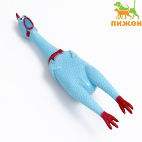 Игрушка пищащая "Задумчивая курица XL" для собак, 41 см, голубая