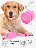 Игрушка пищащая «Задумчивая курица XL» для собак, 41 см, розовая - Фото 2