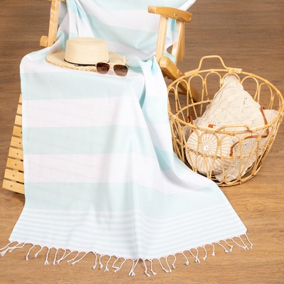 Полотенце - пештемаль пляжное «Фортуна», 100×180 см, 100% хл, 150 г/м², мятное