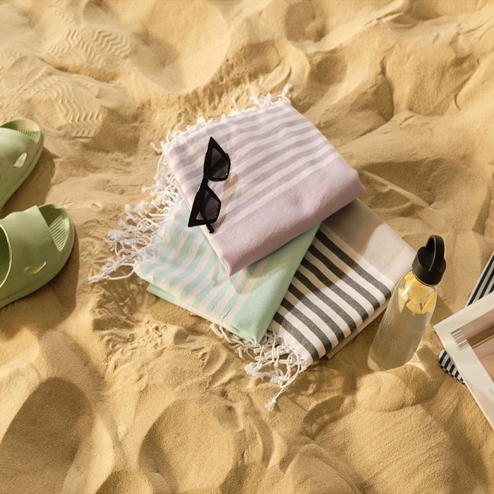 Пештемаль для пляжа, бани, сауны «Фортуна» 100х180 см, сиреневый - фото 1897153847