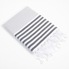 Полотенце - пештемаль пляжное «Фортуна», 100×180 см, хлопок 100%, серое - Фото 2