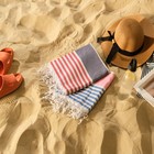 Полотенце - пештемаль пляжное «Фортуна», 100×180 см, 100% хл, 150 г/м², синее - Фото 6