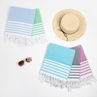 Полотенце - пештемаль пляжное Waffle, 100×180 см, 100 % хл, 211 г/м², серое - Фото 5