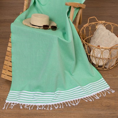 Полотенце - пештемаль пляжное Waffle, 100×180 см, хлопок 100 %, салатовое