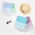 Полотенце - пештемаль пляжное Waffle, 100×180 см, хлопок 100 %, салатовое - Фото 5